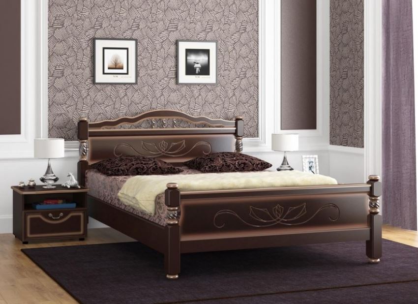 Фото Кровать двуспальная Карина-5 (СМ 140х200) без основания с универсальными царгами от производителя Браво-мебель в Алупке по цене 17 530 ₽
