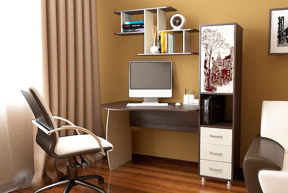 Фото Стол компьютерный Гимназист(М) (с полкой) от производителя ТриЯ в Алупке по цене 15&nbsp;510 ₽