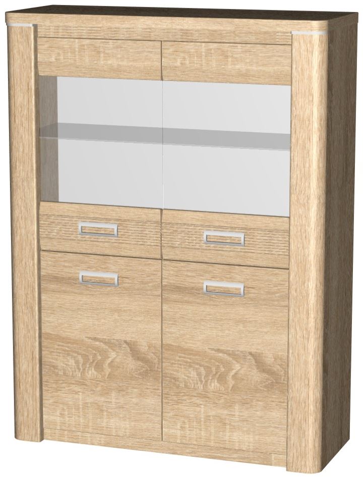 Фото Пенал со стеклом низкий Магнолия ГМ-05 от производителя СБК в Алупке по цене 25&nbsp;330 ₽