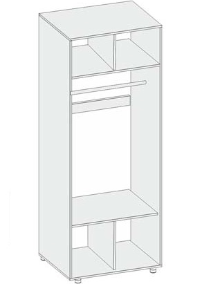 Фото Шкаф Аллегро вар.№4 (90) экокожа двухдверный от производителя Диал в Алупке по цене 11&nbsp;560 ₽