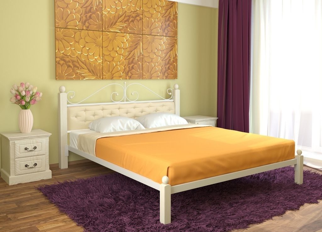 Фото Кровать односпальная Диана Lux мягкая (СМ 120х200) трубка металл от производителя Милсон в Алупке по цене 21 550 ₽