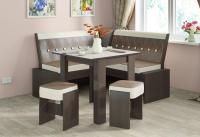 Кухонная лавка Кантри мини (венге, кожзам темно-коричневый №725 (ТриЯ) ) в Алупке от производителя 