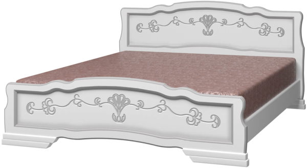 Фото Кровать двуспальная Карина-6 (СМ 160х200) с выдвижными ящиками, без основания с универсальными царга от производителя Браво-мебель в Алупке по цене 29 530 ₽