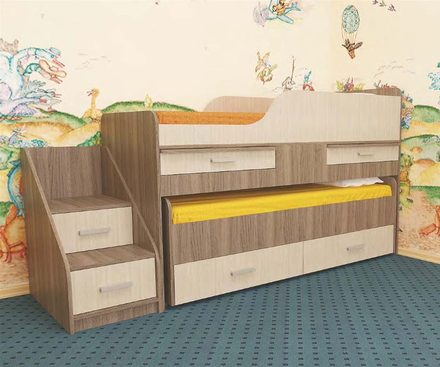 Фото Кровать 2-х ярусная Лесики (СМ 70х180/70х170) от производителя Пирамида в Алупке по цене 24&nbsp;220 ₽