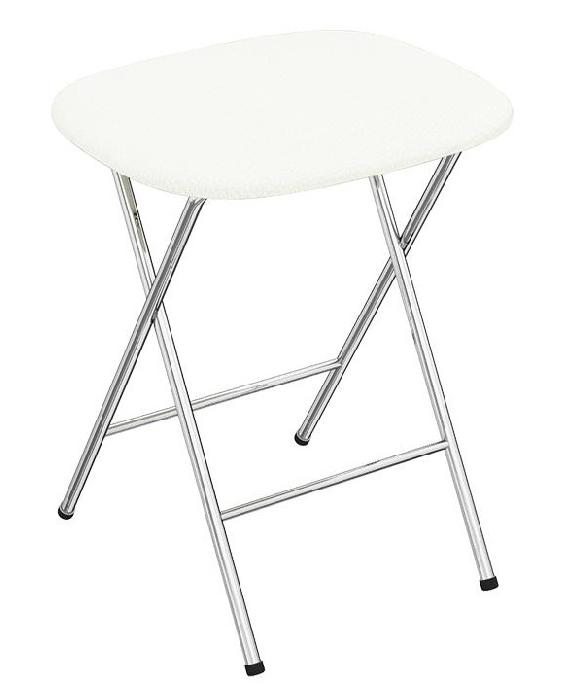 Табурет Экстра складной ( Обивка стула:кожзам , хром, белый 124 (ТриЯ) )