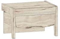 Тумба прикроватная Мале (дуб галифакс белый, дуб галифакс белый (СБК) ) в Алупке от производителя 
