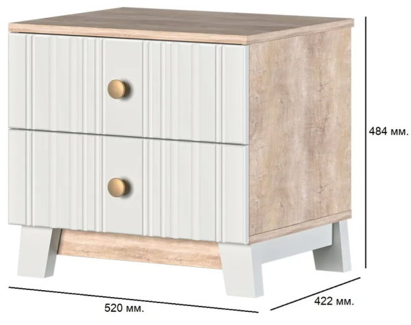 Фото Тумба прикроватная Ланзетти от производителя Браво-мебель в Алупке по цене 7 310 ₽