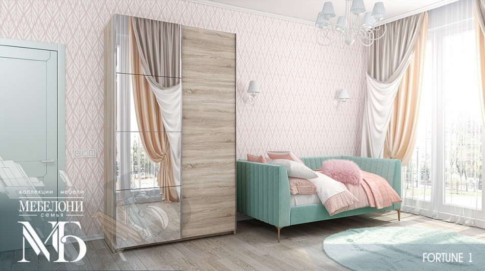 Фото Шкаф-купе Fortune-1 (1,8 - 2 двери) (400/600/800) от производителя Мебелони в Алупке по цене 59&nbsp;490 ₽