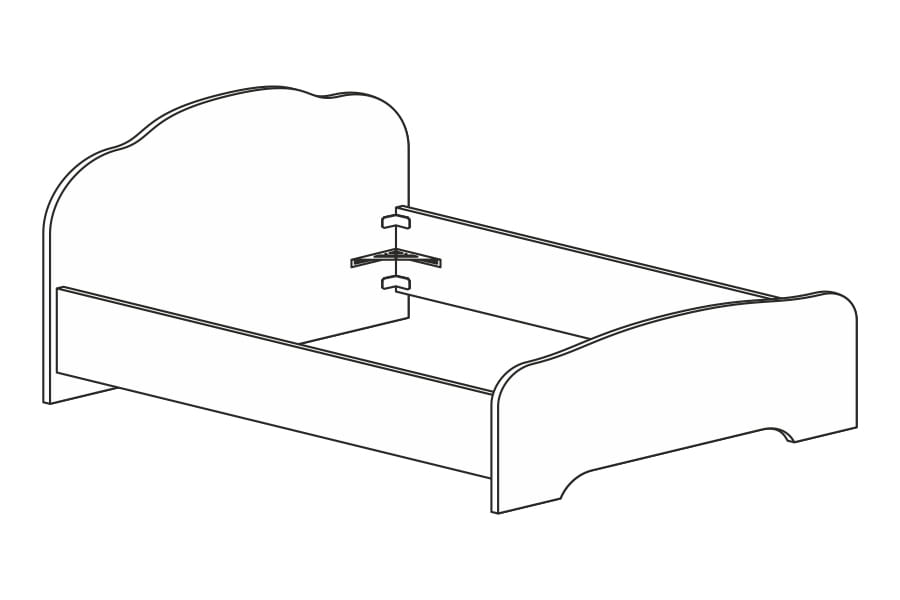 Фото Кровать двуспальная Кэт-2 Эвита (СМ 140х200) не комплектуется настилом от производителя Диал в Алупке по цене 12 090 ₽