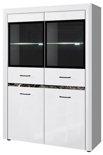 Фото Шкаф с витриной 2V2D ВайтБлек (WhitBlack) от производителя Анрэкс в Алупке по цене 33 870 ₽