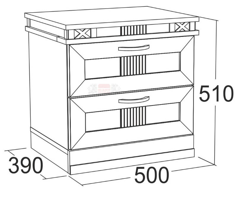 Фото Тумба прикроватная Ольга-18 с 2-мя ящиками от производителя Фант-мебель в Алупке по цене 5 020 ₽