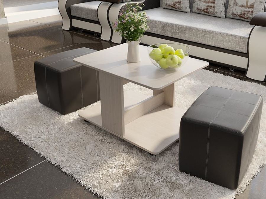 Фото Стол журнальный Капри с пуфиками от производителя ТриЯ в Алупке по цене 9&nbsp;160 ₽