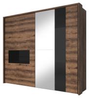 Шкаф-купе-2D typ 19 Indira (2 двери) (Материал дверей:МДФ-стекло-зеркало, цвет дверей:дуб монастери-черное, цвет каркаса:дуб монастери (Helvetia) ) в Алупке от производителя 