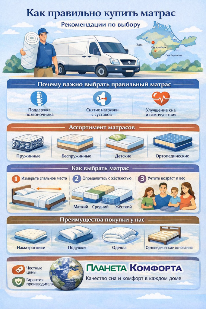 Как купить матрас в интернет магазине Планета Комфорта Алупка