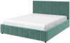 Кровать двуспальная Нельсон (Вертикаль) (СМ 180х200) без основания ( 180х200 , ЛДСП/МДФ/ткань , бирюза , без подъемного мех. , без ящиков , без матраса (Браво-мебель) )