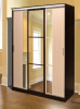 Шкаф-купе ПШ-3.2 (3 двери) (Материал дверей:лдсп-зеркало, цвет дверей:дуб молочный-зеркало уайт, цвет каркаса:венге (Росток) )